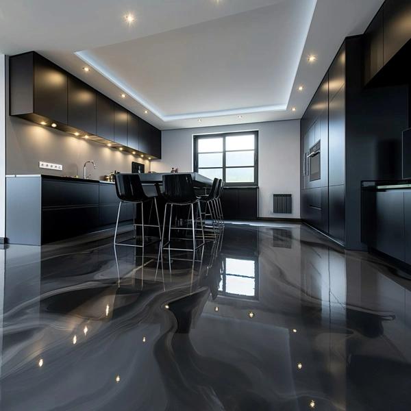 Black Mirror Obsidian Metallic Epoxy Flooring