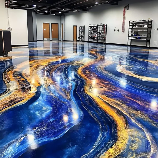 Galaxy nebula Metallic Epoxy Flooring
