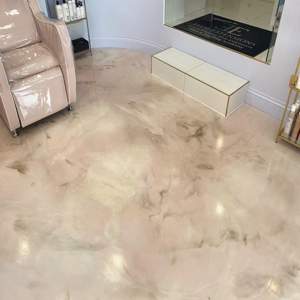 Rose Gold Metallic Epoxy Flooring